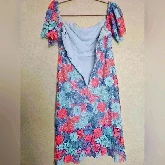 Off The Shoulder Floral Lace Midi Dress - Picture 8 of 10